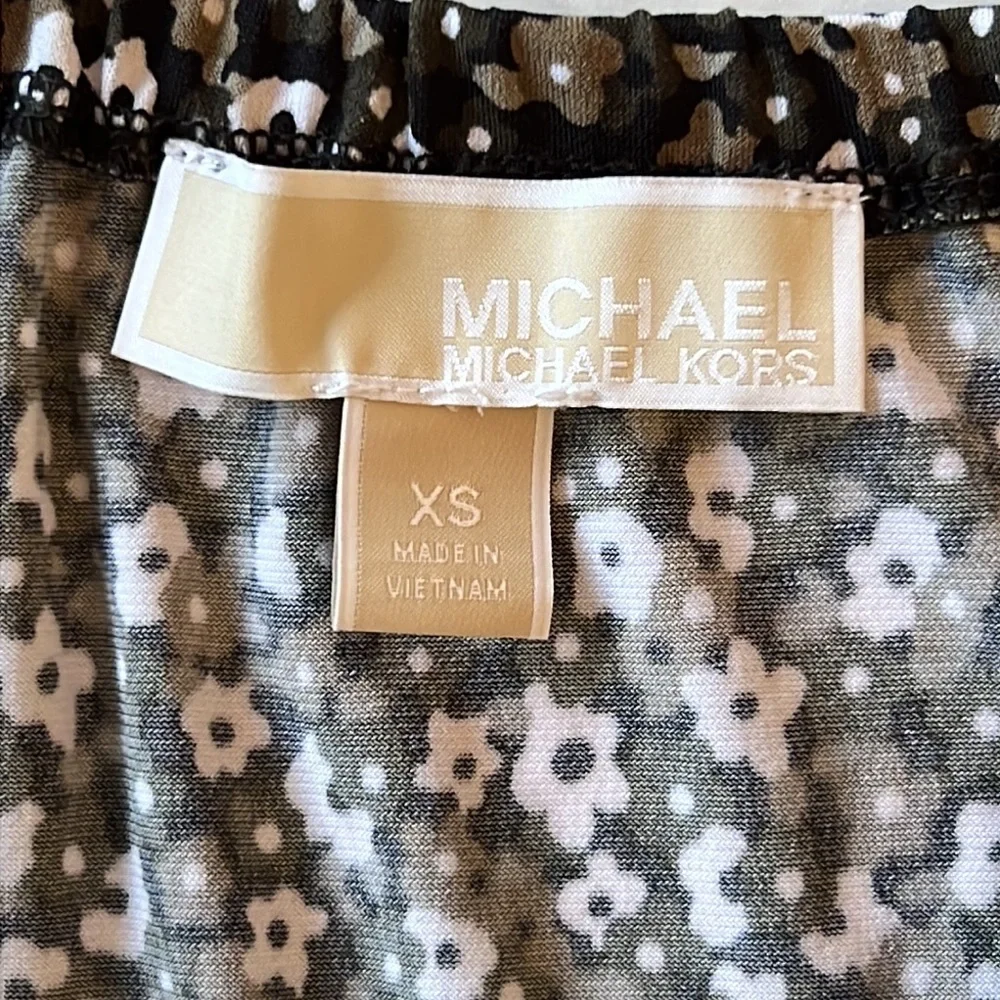 MICHAEL KORS Dress Knee length‎ XS Ditzy Floral Dark Slinky Stretchy Packable